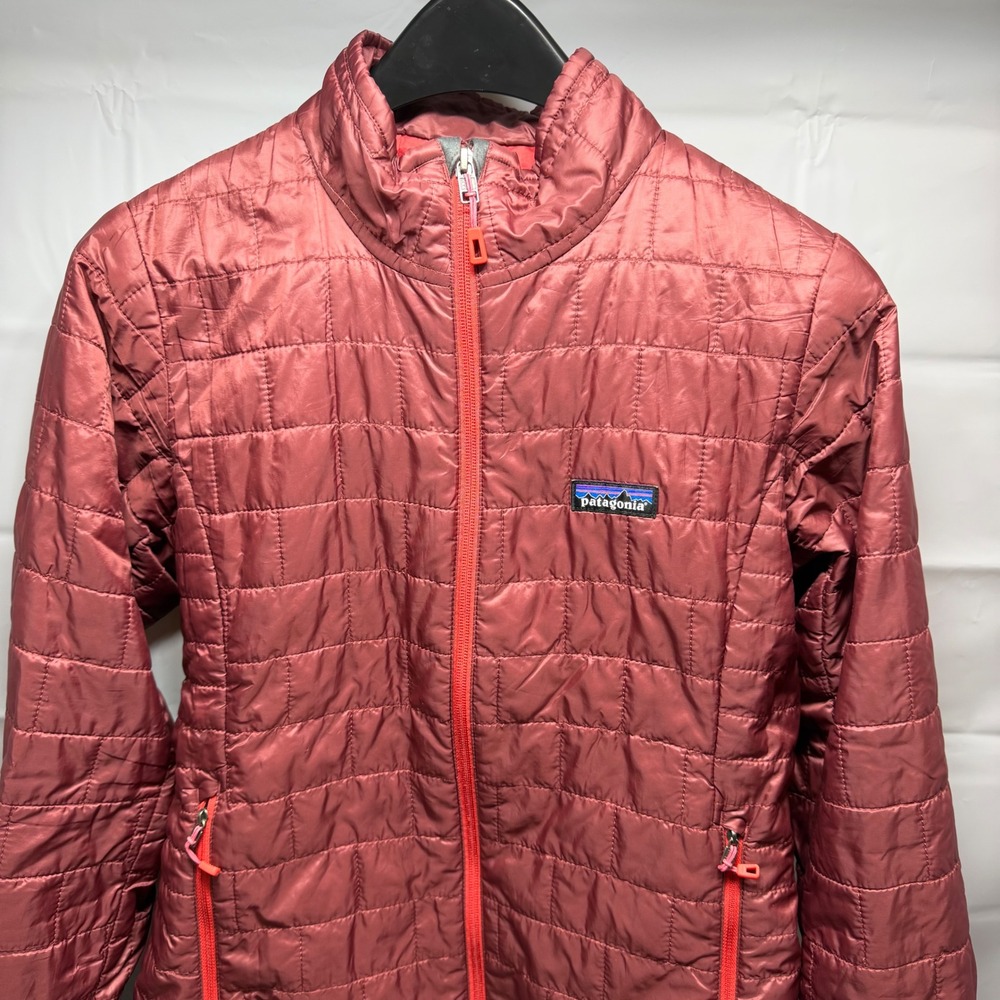 Patagonia Nano Puff Jacket Womens Medium Sequoia Red Quilted Puffer 84217 *Flaw